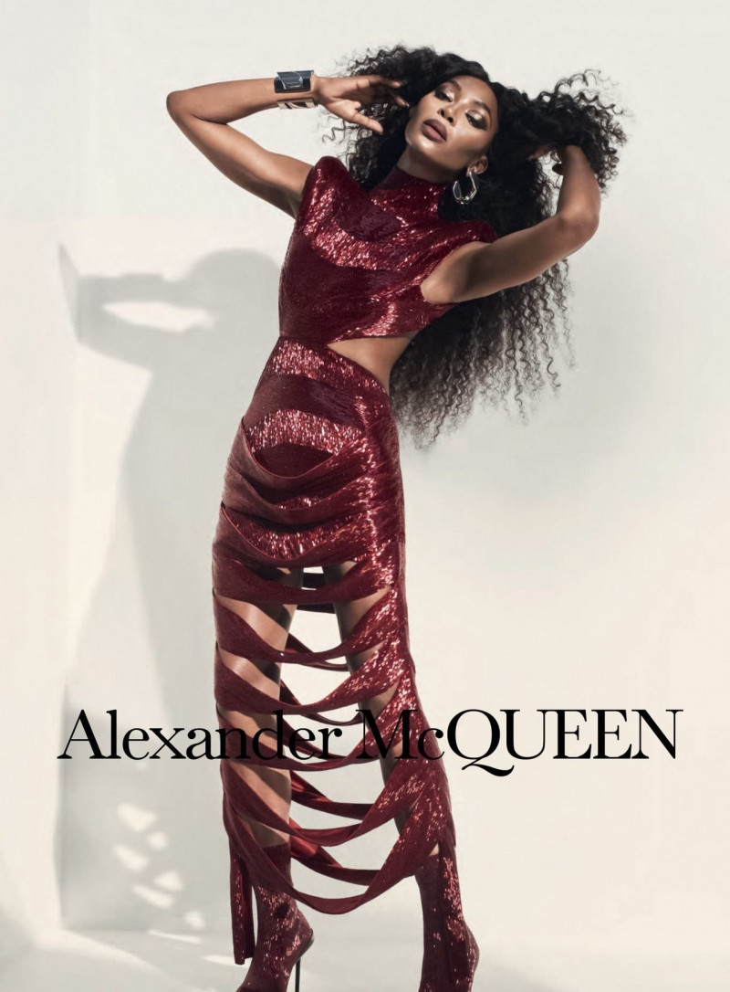 Naomi Campbell featured in  the Alexander McQueen advertisement for Autumn/Winter 2023