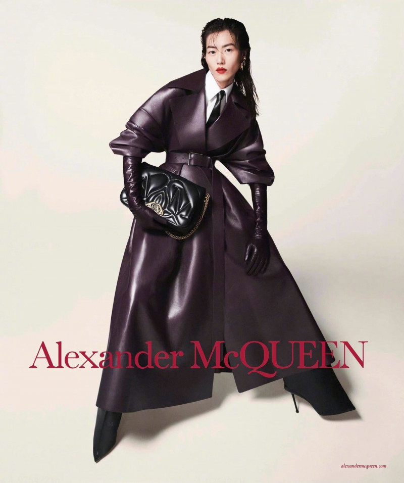Liu Wen featured in  the Alexander McQueen advertisement for Autumn/Winter 2023