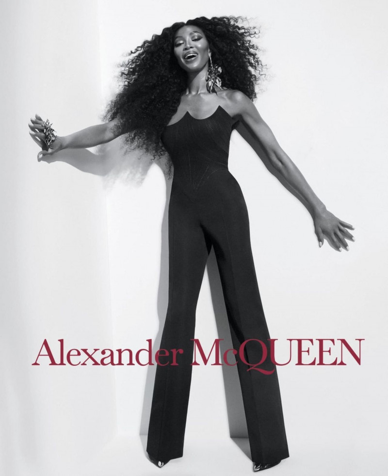 Naomi Campbell featured in  the Alexander McQueen advertisement for Autumn/Winter 2023
