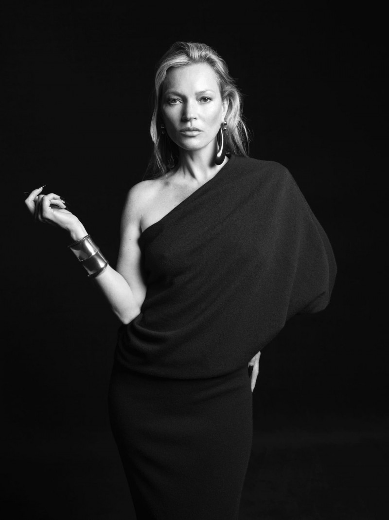 Kate Moss featured in  the Saint Laurent advertisement for Autumn/Winter 2023