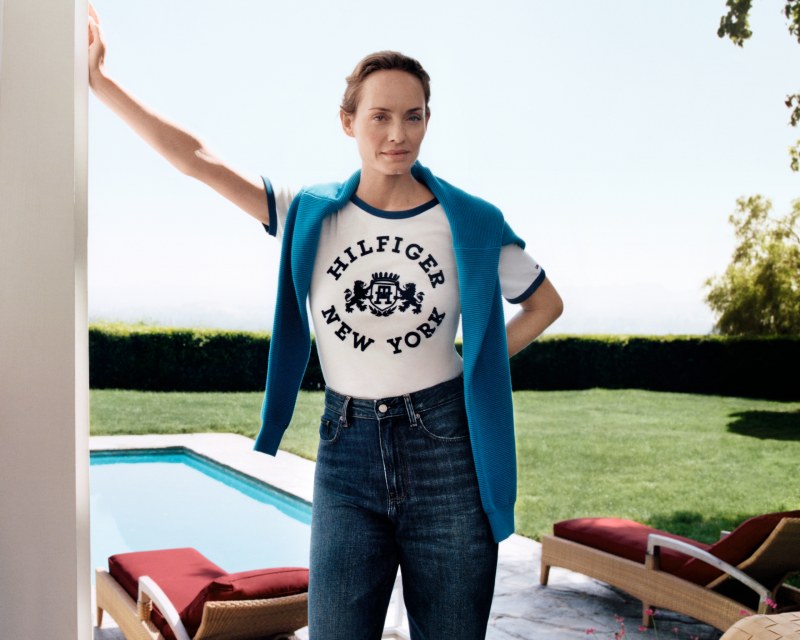 Amber Valletta featured in  the Tommy Hilfiger advertisement for Autumn/Winter 2023