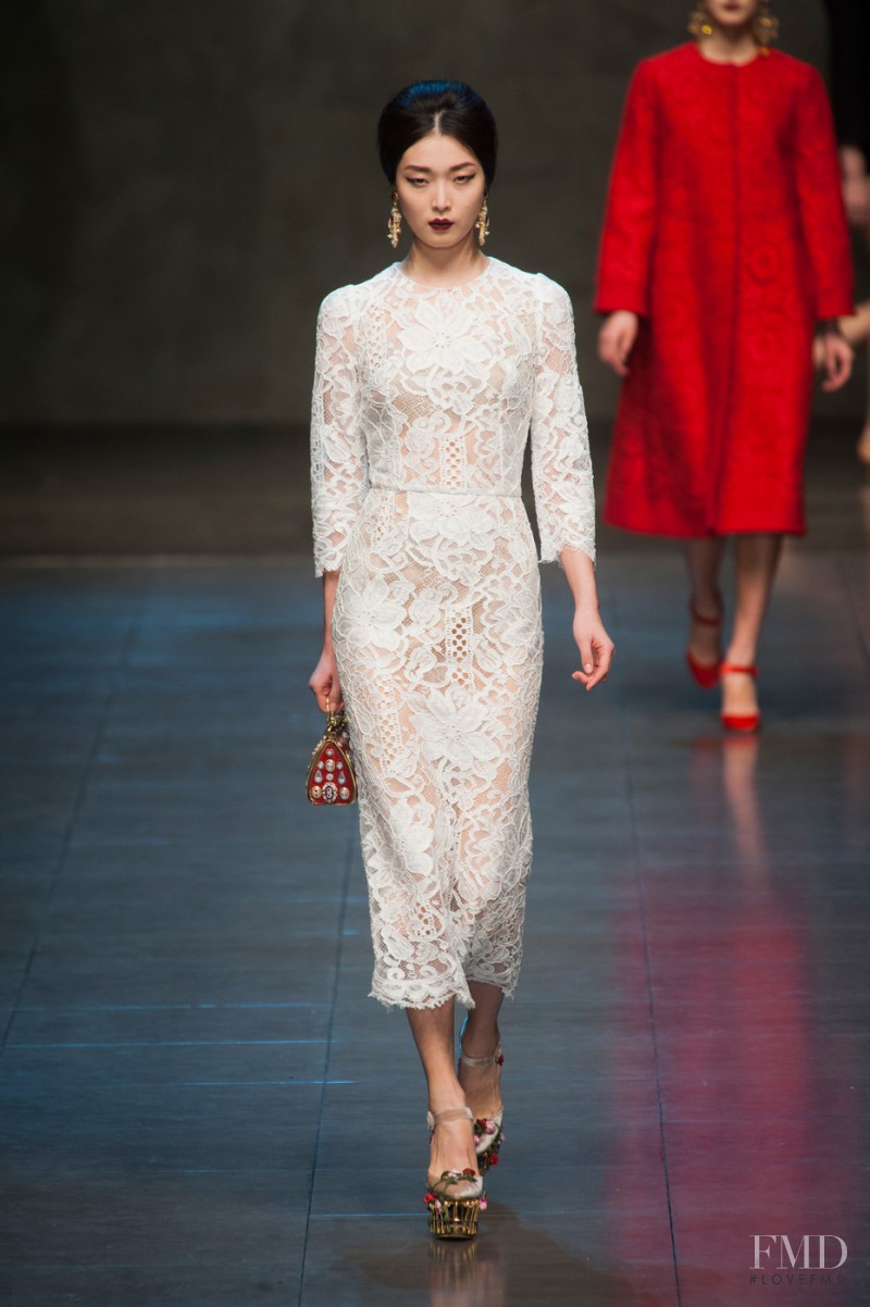 Sung Hee Kim featured in  the Dolce & Gabbana fashion show for Autumn/Winter 2013