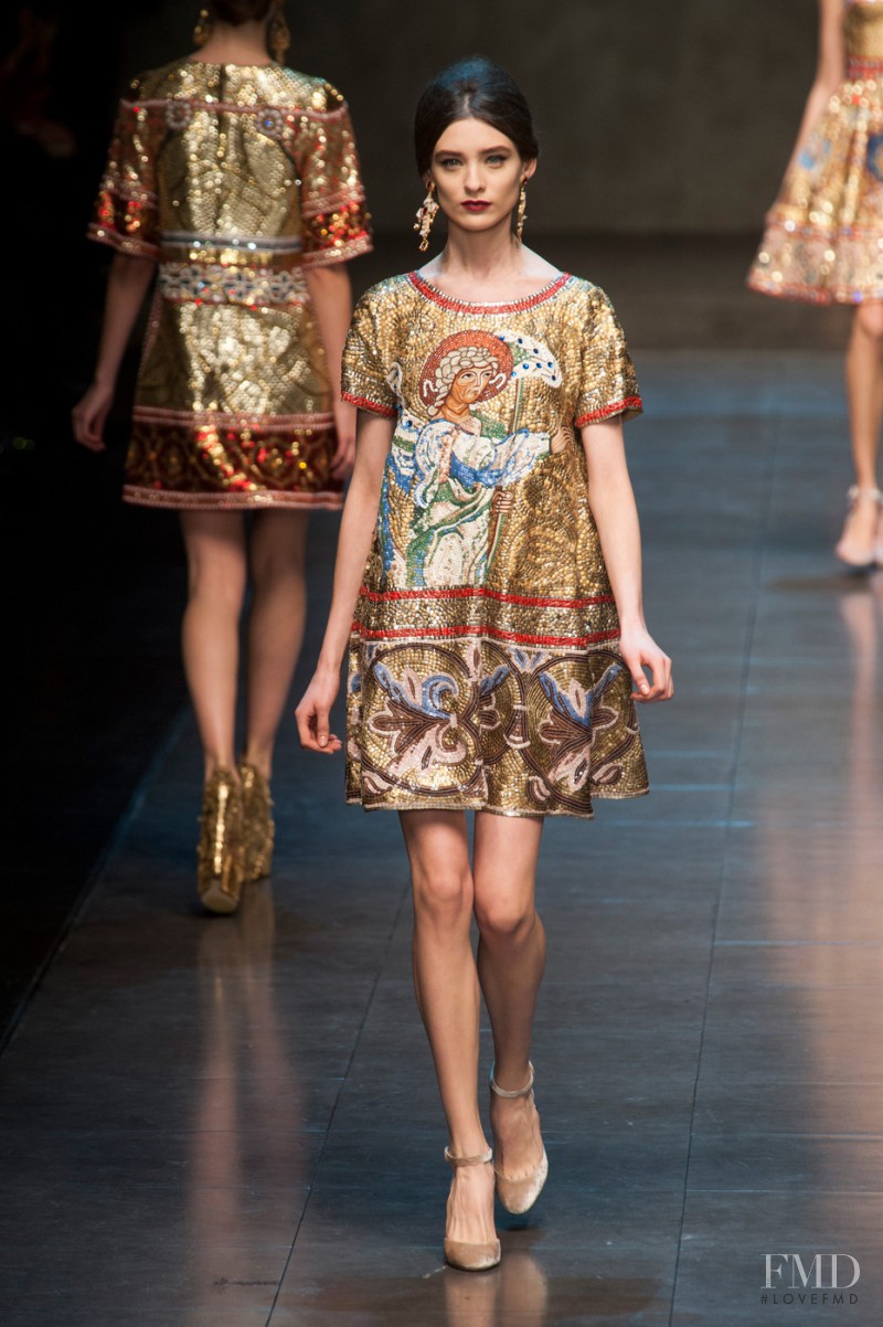 Carolina Thaler featured in  the Dolce & Gabbana fashion show for Autumn/Winter 2013
