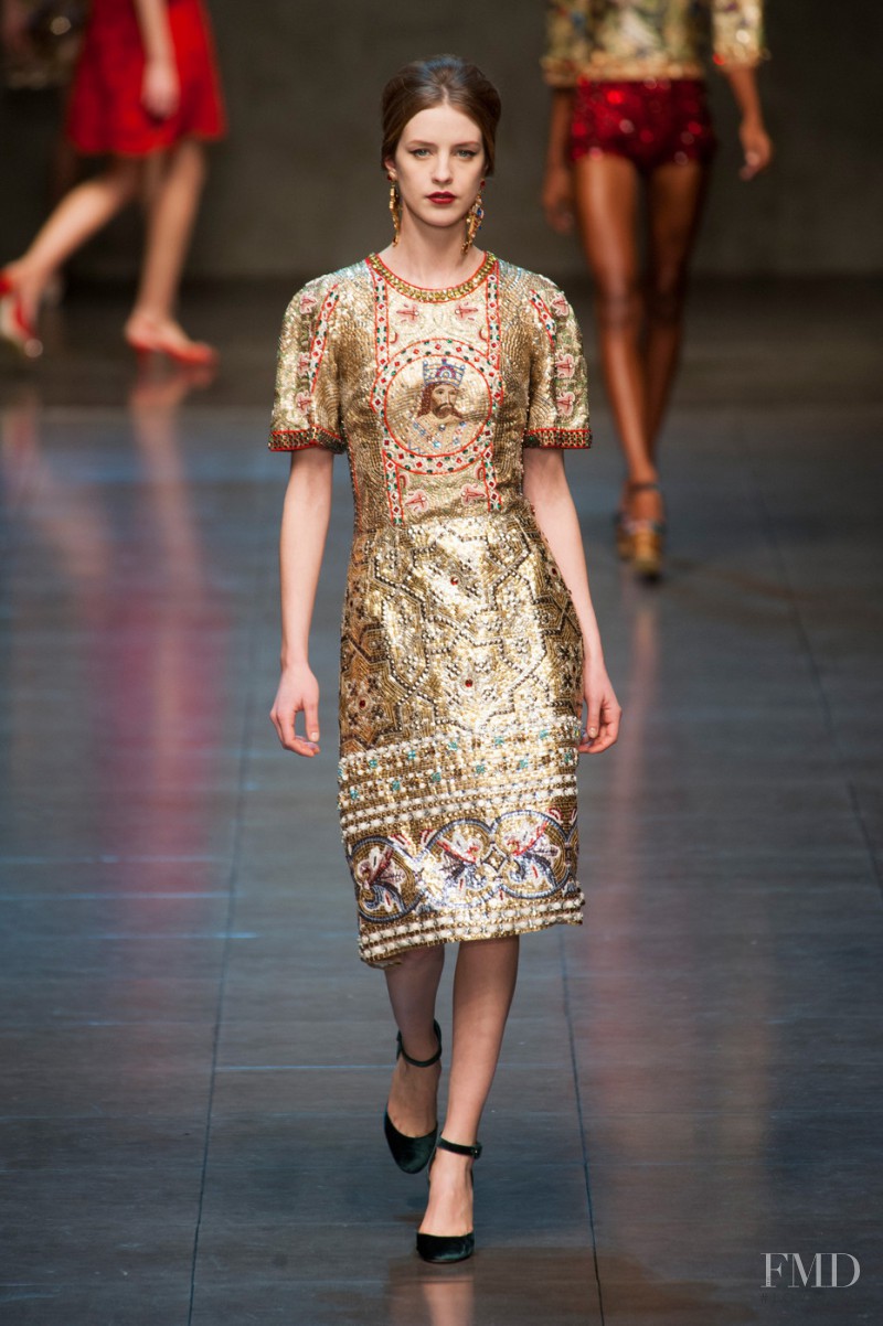 Julia Frauche featured in  the Dolce & Gabbana fashion show for Autumn/Winter 2013