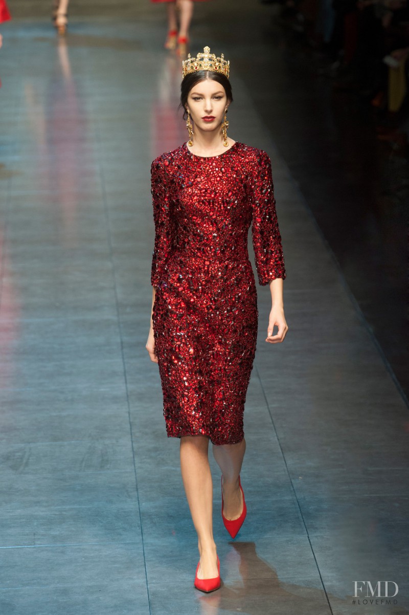 Kate King featured in  the Dolce & Gabbana fashion show for Autumn/Winter 2013