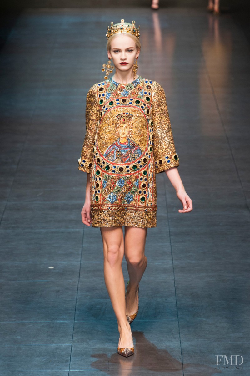 Ginta Lapina featured in  the Dolce & Gabbana fashion show for Autumn/Winter 2013