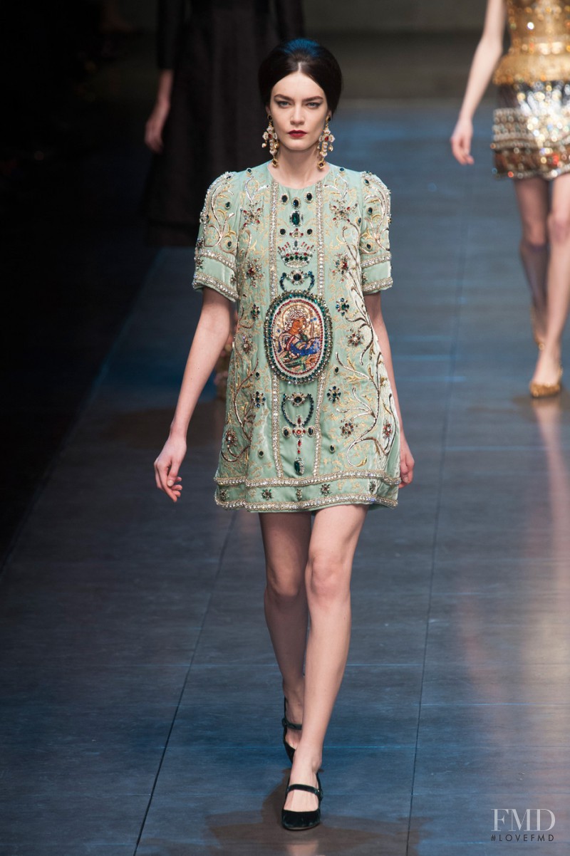 Patrycja Gardygajlo featured in  the Dolce & Gabbana fashion show for Autumn/Winter 2013