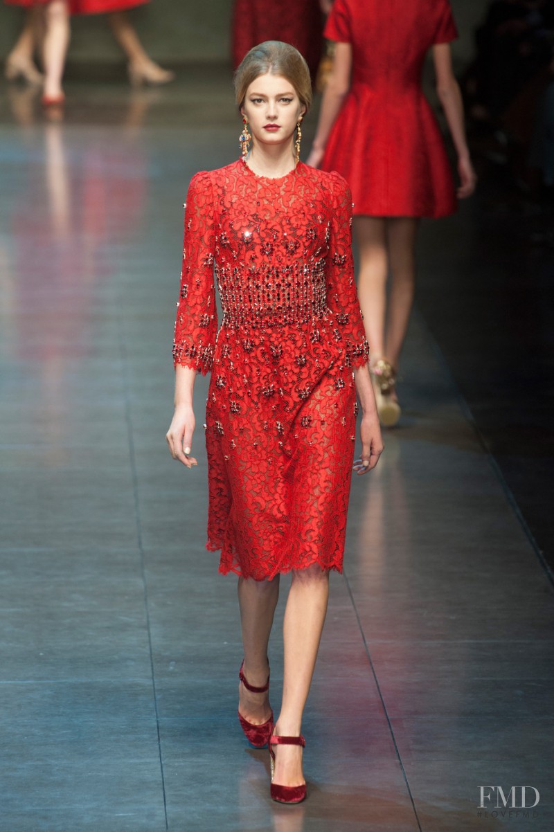 Sigrid Agren featured in  the Dolce & Gabbana fashion show for Autumn/Winter 2013