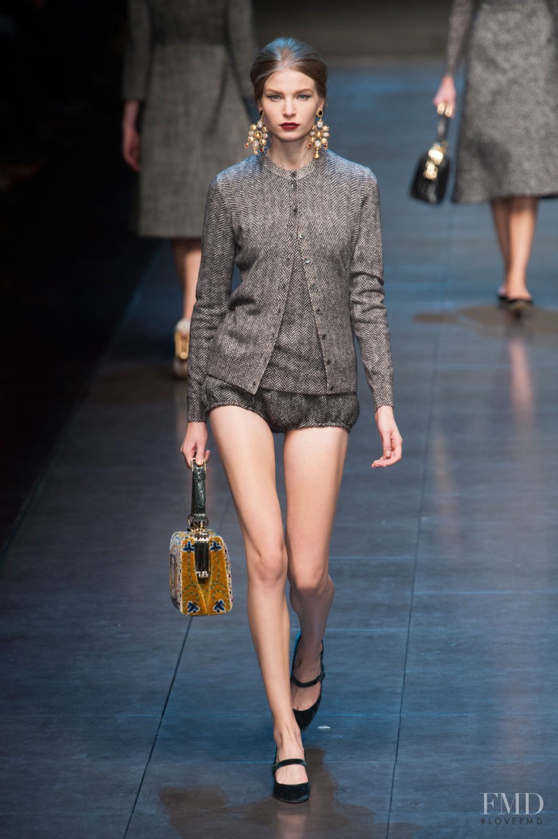 Anna Piirainen featured in  the Dolce & Gabbana fashion show for Autumn/Winter 2013