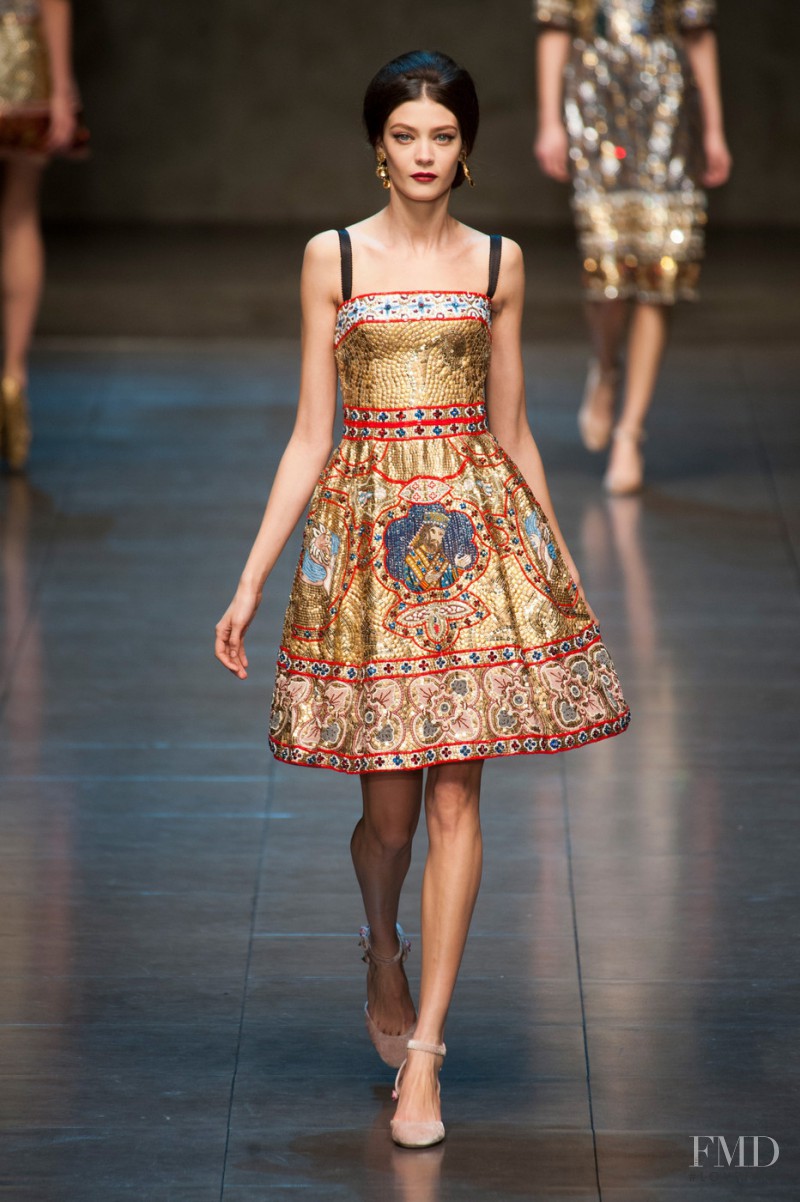 Diana Moldovan featured in  the Dolce & Gabbana fashion show for Autumn/Winter 2013