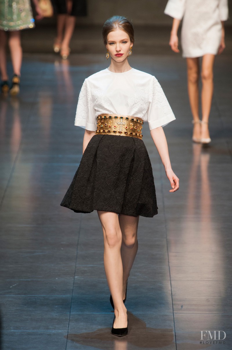 Sasha Luss featured in  the Dolce & Gabbana fashion show for Autumn/Winter 2013