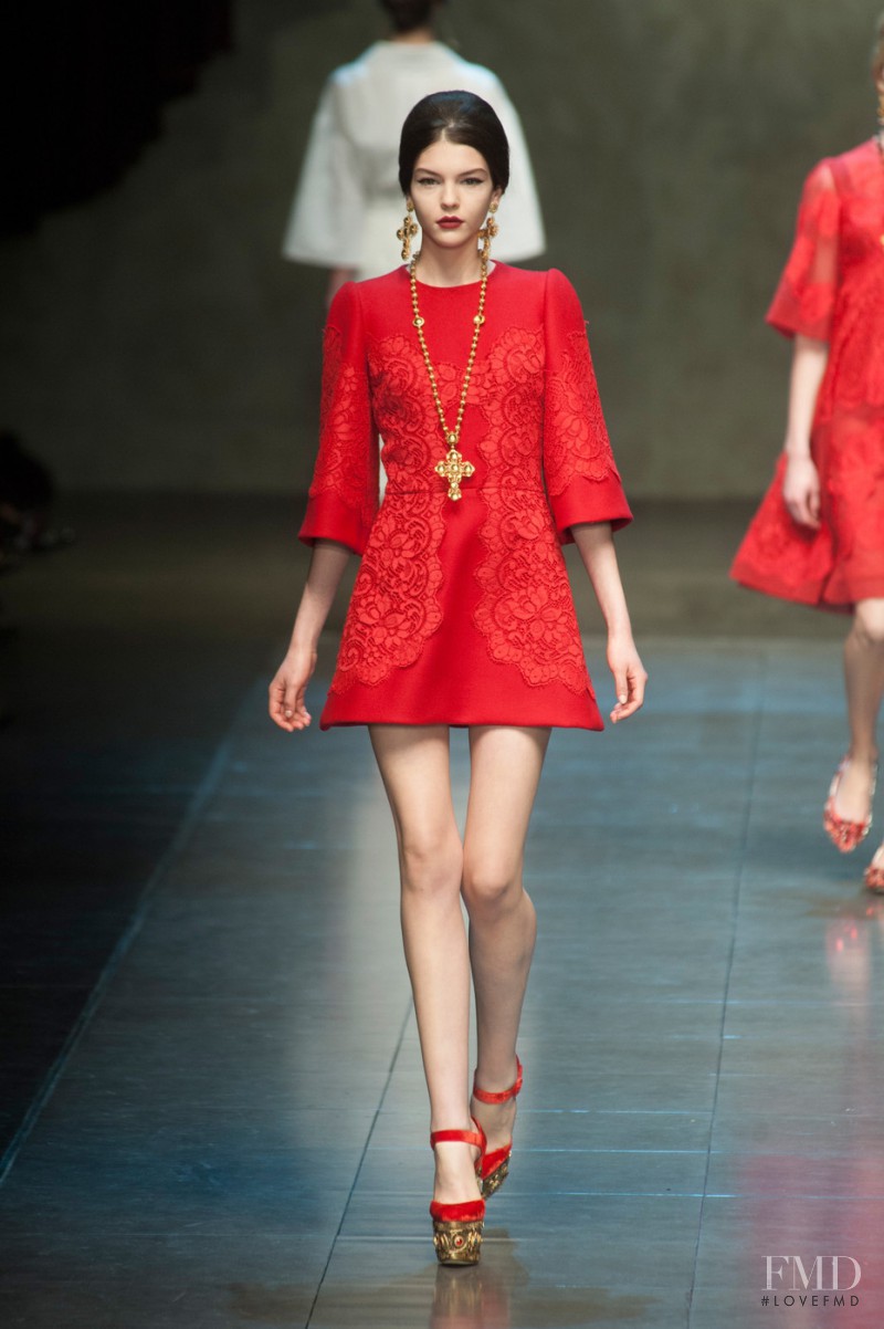 Kate Bogucharskaia featured in  the Dolce & Gabbana fashion show for Autumn/Winter 2013