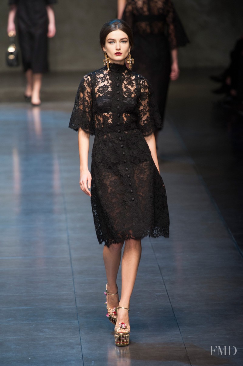Andreea Diaconu featured in  the Dolce & Gabbana fashion show for Autumn/Winter 2013