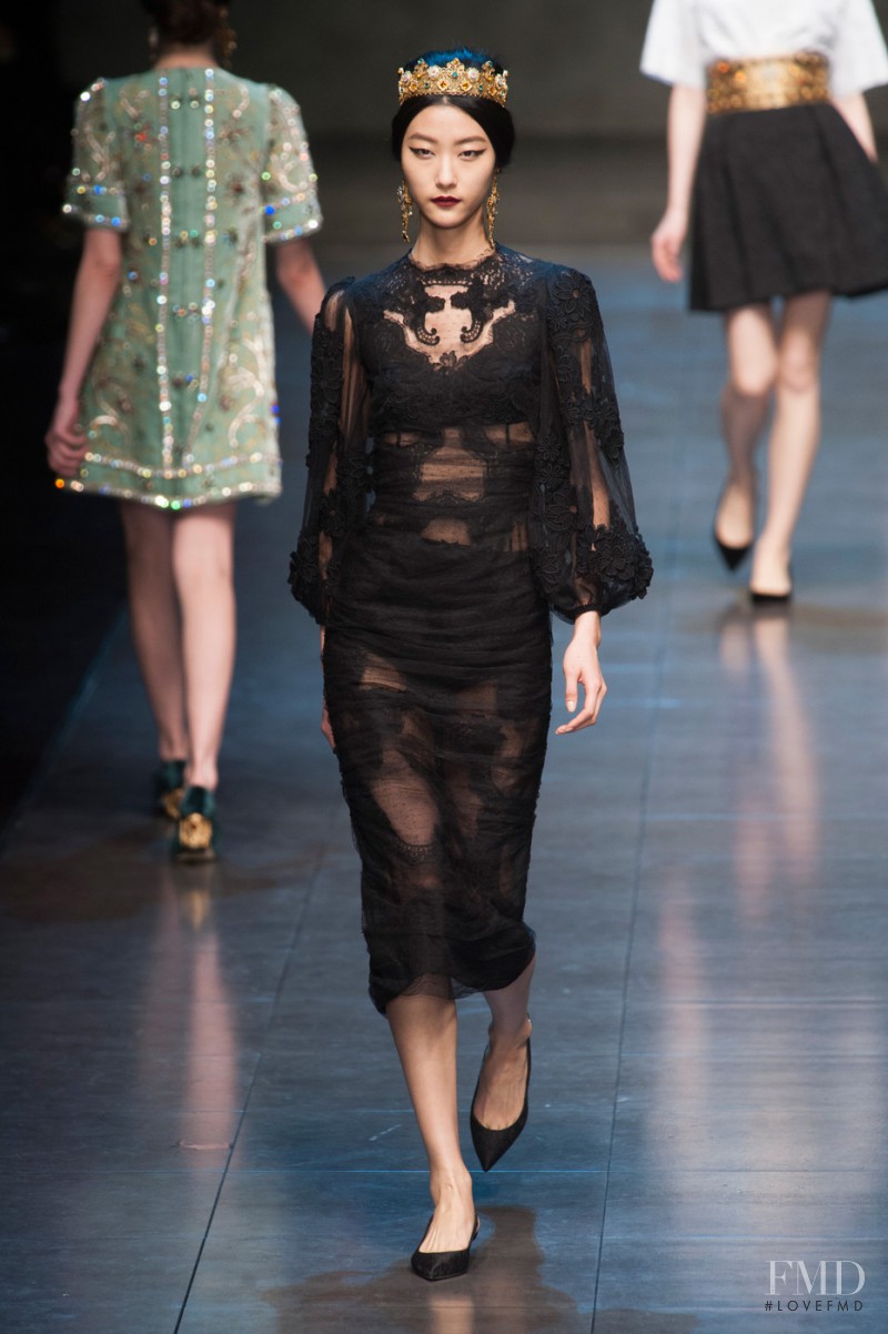 Ji Hye Park featured in  the Dolce & Gabbana fashion show for Autumn/Winter 2013