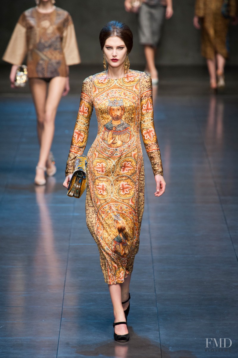 Catherine McNeil featured in  the Dolce & Gabbana fashion show for Autumn/Winter 2013