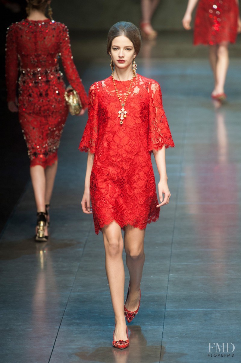 Roberta Cardenio featured in  the Dolce & Gabbana fashion show for Autumn/Winter 2013