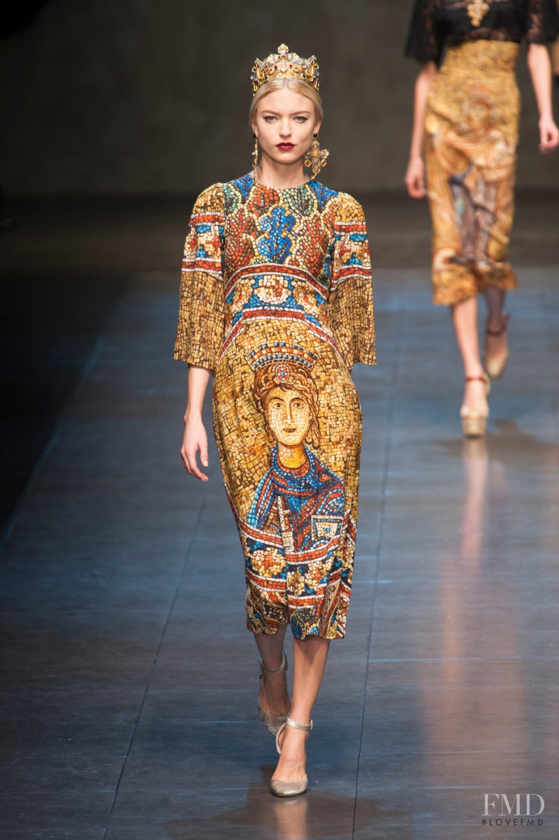 Martha Hunt featured in  the Dolce & Gabbana fashion show for Autumn/Winter 2013