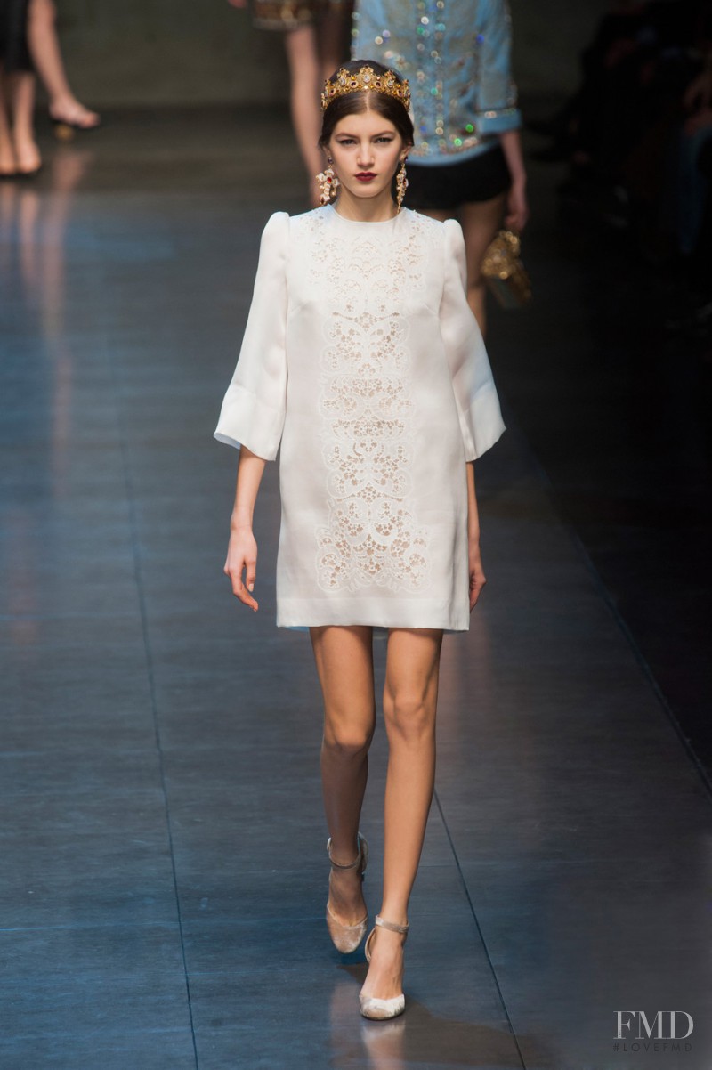 Valery Kaufman featured in  the Dolce & Gabbana fashion show for Autumn/Winter 2013