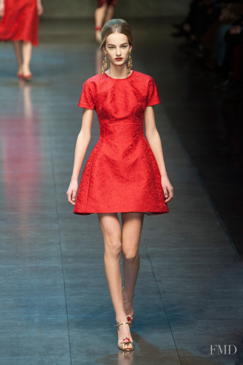 Maartje Verhoef featured in  the Dolce & Gabbana fashion show for Autumn/Winter 2013