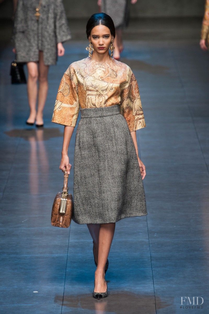 Cora Emmanuel featured in  the Dolce & Gabbana fashion show for Autumn/Winter 2013