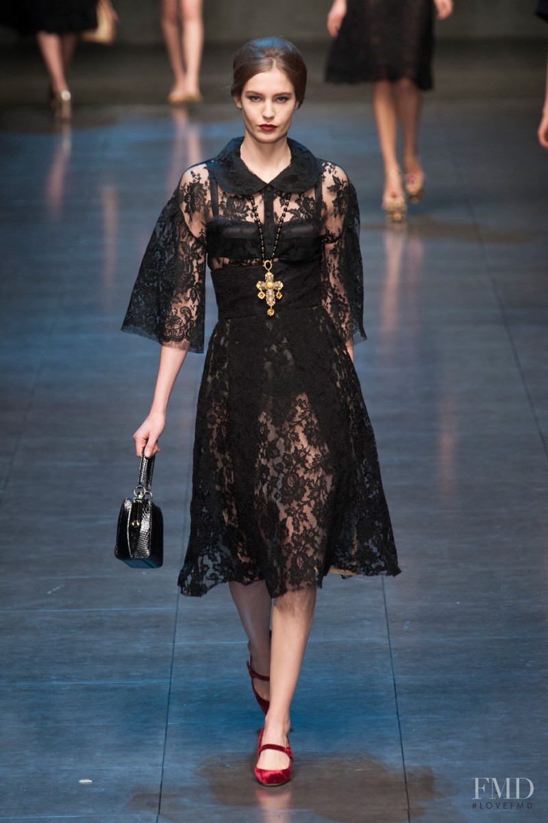 Nadja Bender featured in  the Dolce & Gabbana fashion show for Autumn/Winter 2013
