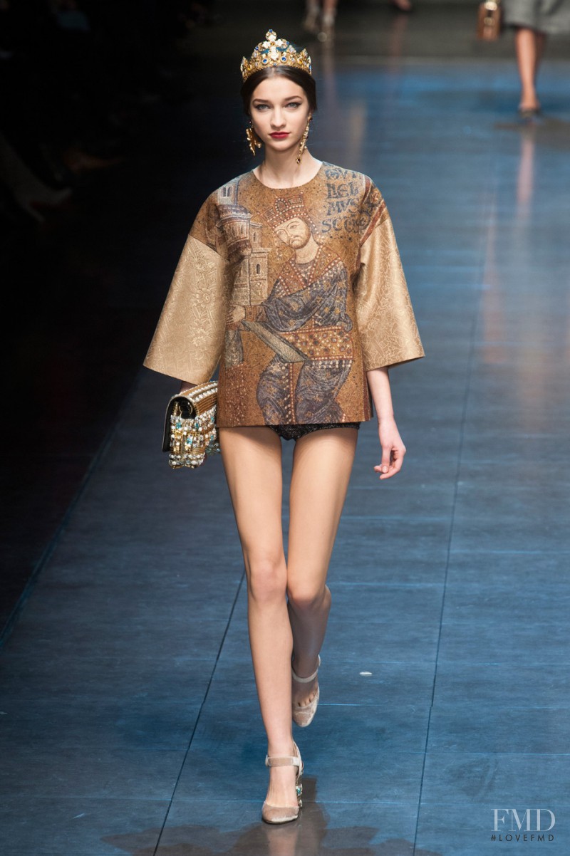 Anastasija Titko featured in  the Dolce & Gabbana fashion show for Autumn/Winter 2013