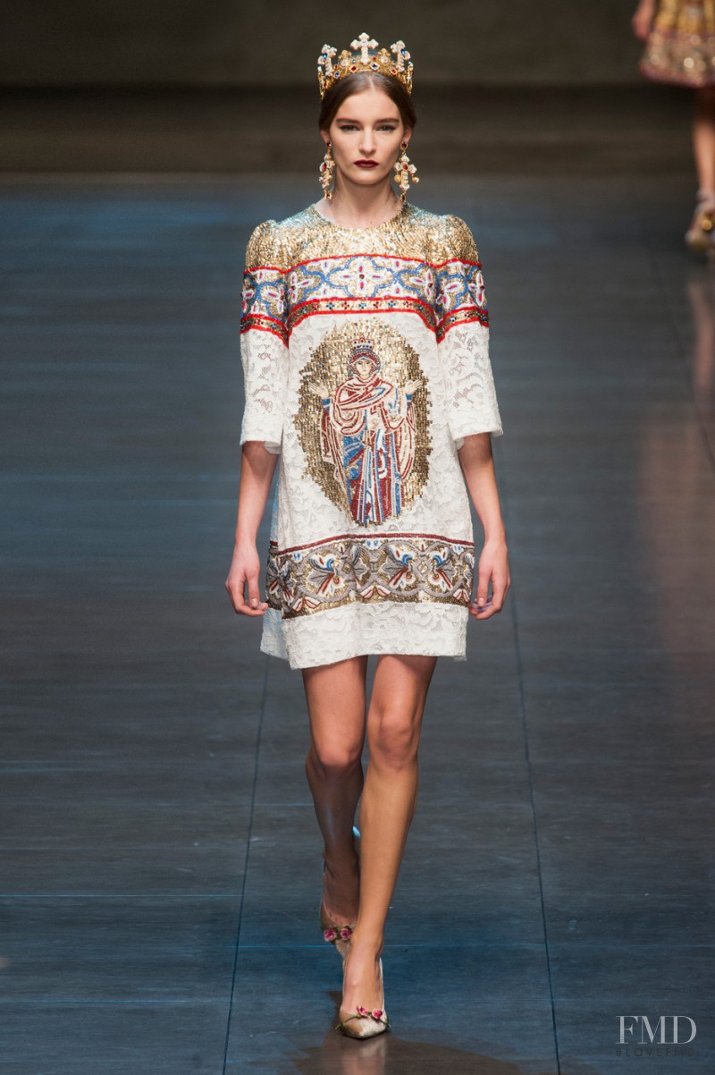 Marine Van Outryve featured in  the Dolce & Gabbana fashion show for Autumn/Winter 2013