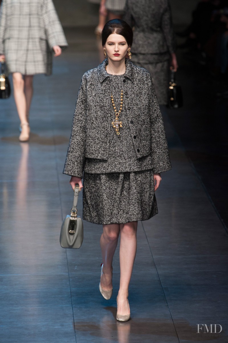 Katlin Aas featured in  the Dolce & Gabbana fashion show for Autumn/Winter 2013