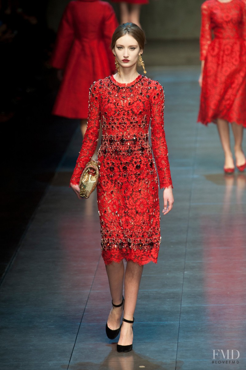 Alex Yuryeva featured in  the Dolce & Gabbana fashion show for Autumn/Winter 2013