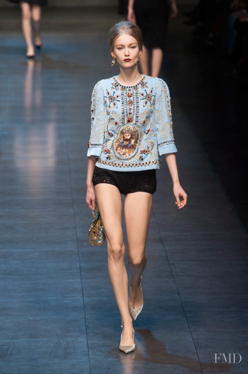 Katerina Ryabinkina featured in  the Dolce & Gabbana fashion show for Autumn/Winter 2013