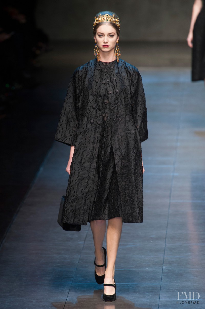 Iris van Berne featured in  the Dolce & Gabbana fashion show for Autumn/Winter 2013