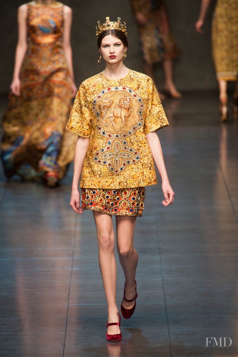 Bette Franke featured in  the Dolce & Gabbana fashion show for Autumn/Winter 2013