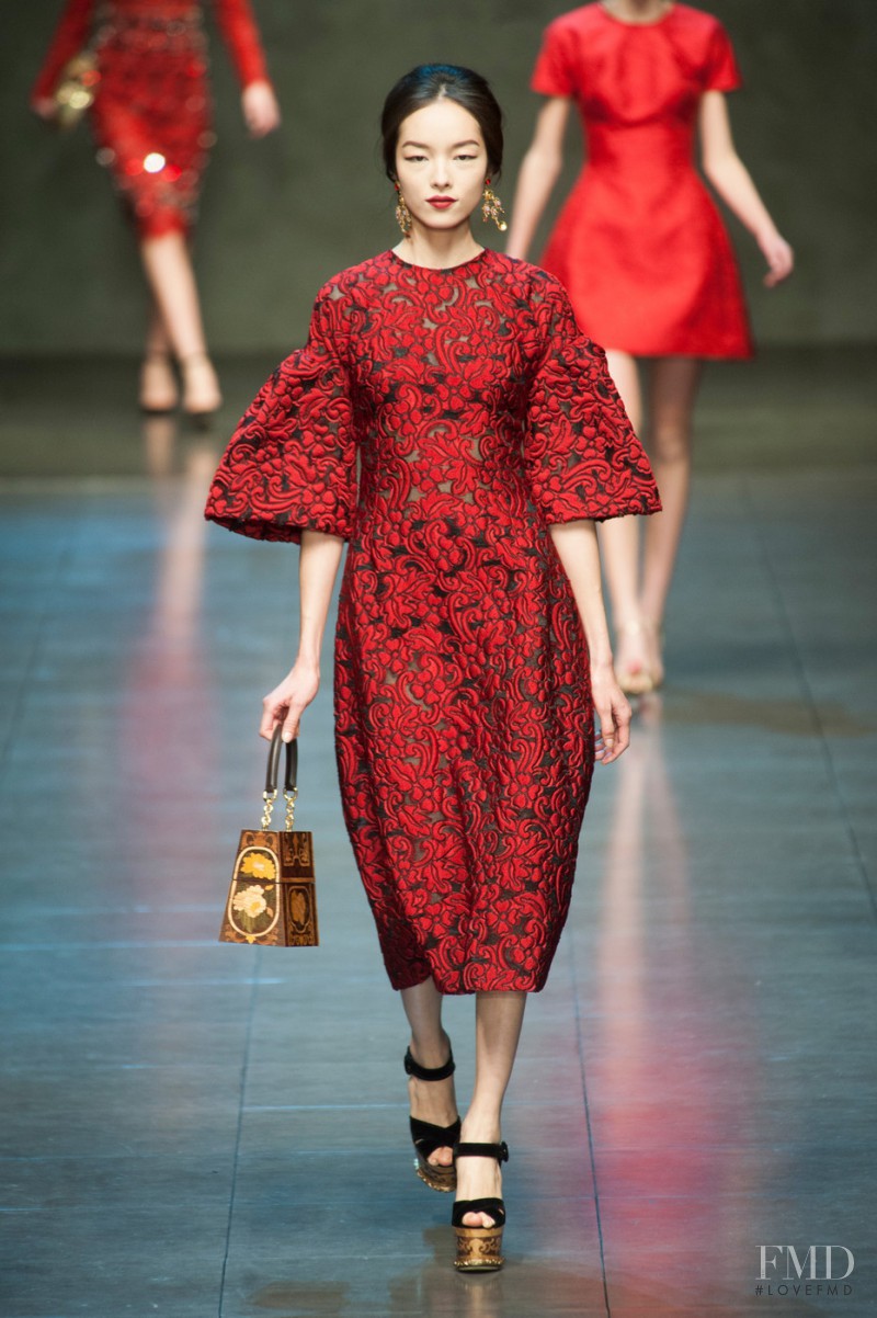 Fei Fei Sun featured in  the Dolce & Gabbana fashion show for Autumn/Winter 2013