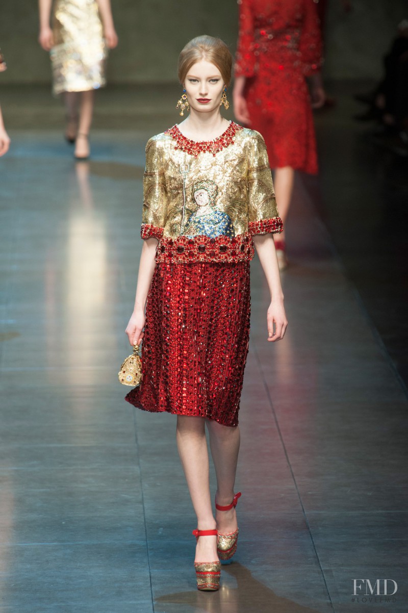 Stephanie Hall featured in  the Dolce & Gabbana fashion show for Autumn/Winter 2013