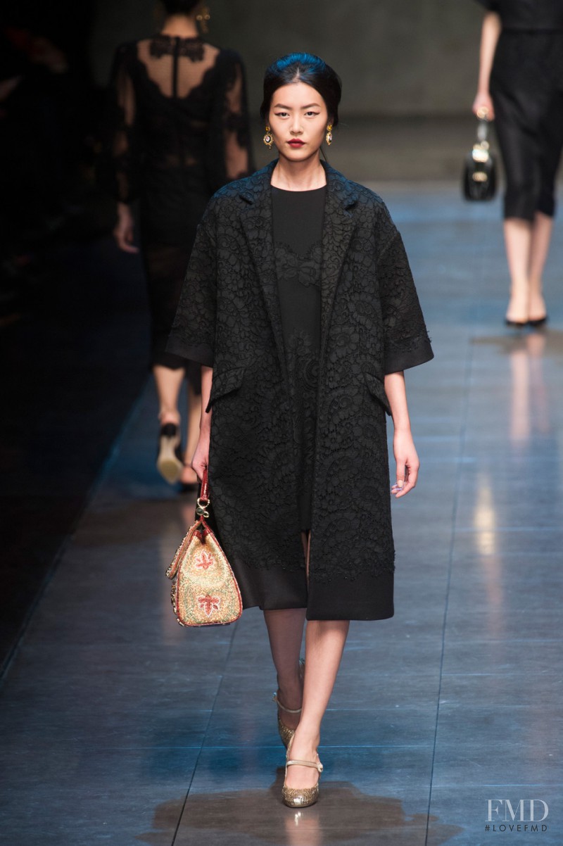 Liu Wen featured in  the Dolce & Gabbana fashion show for Autumn/Winter 2013