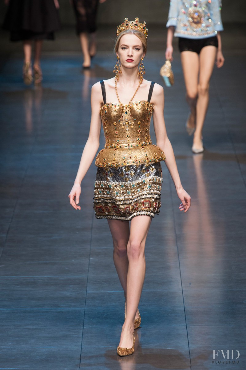 Daria Strokous featured in  the Dolce & Gabbana fashion show for Autumn/Winter 2013