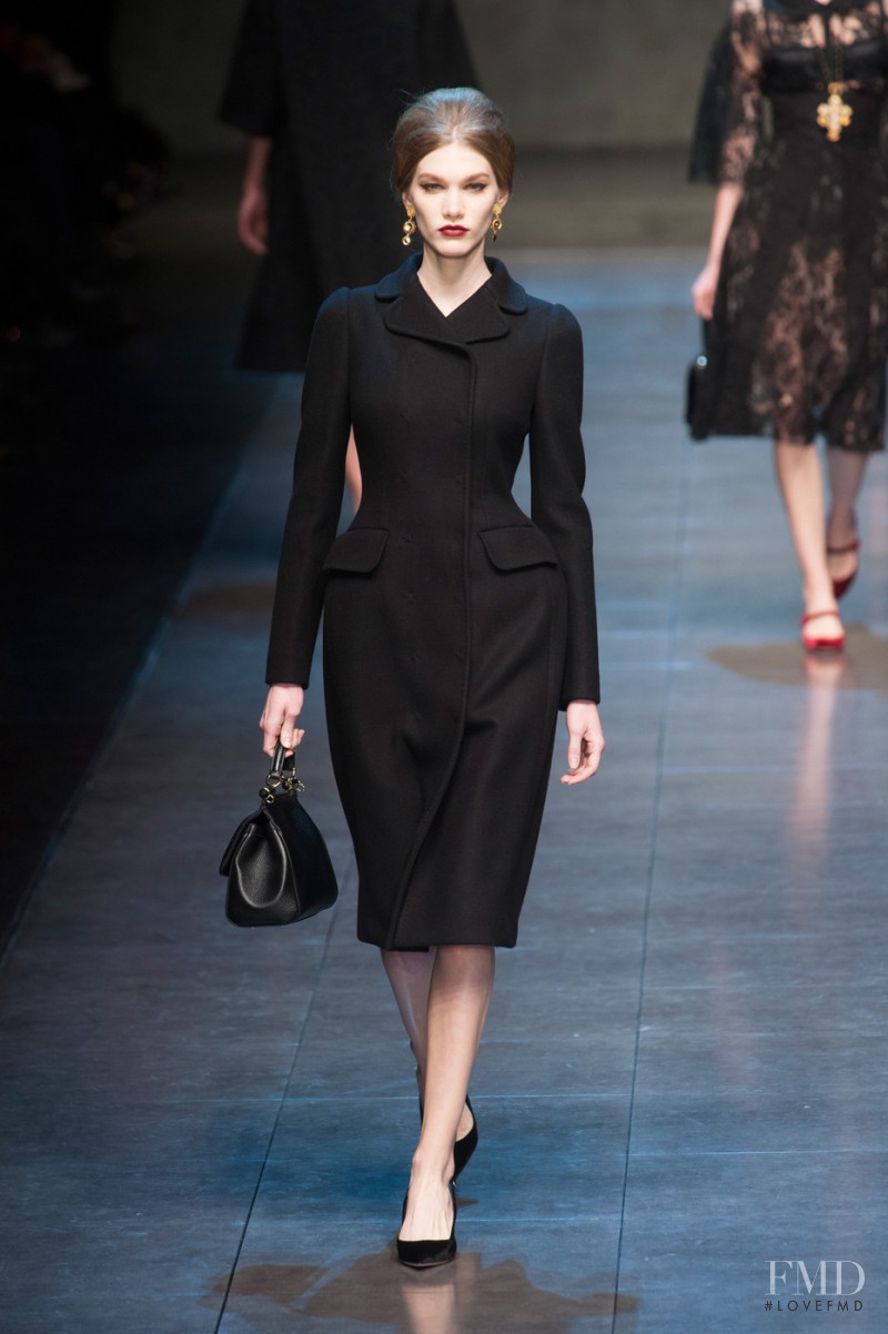 Irina Nikolaeva featured in  the Dolce & Gabbana fashion show for Autumn/Winter 2013