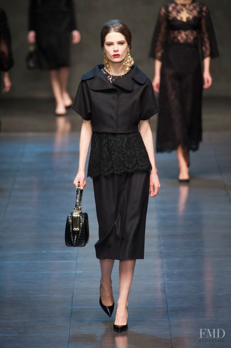 Caroline Brasch Nielsen featured in  the Dolce & Gabbana fashion show for Autumn/Winter 2013