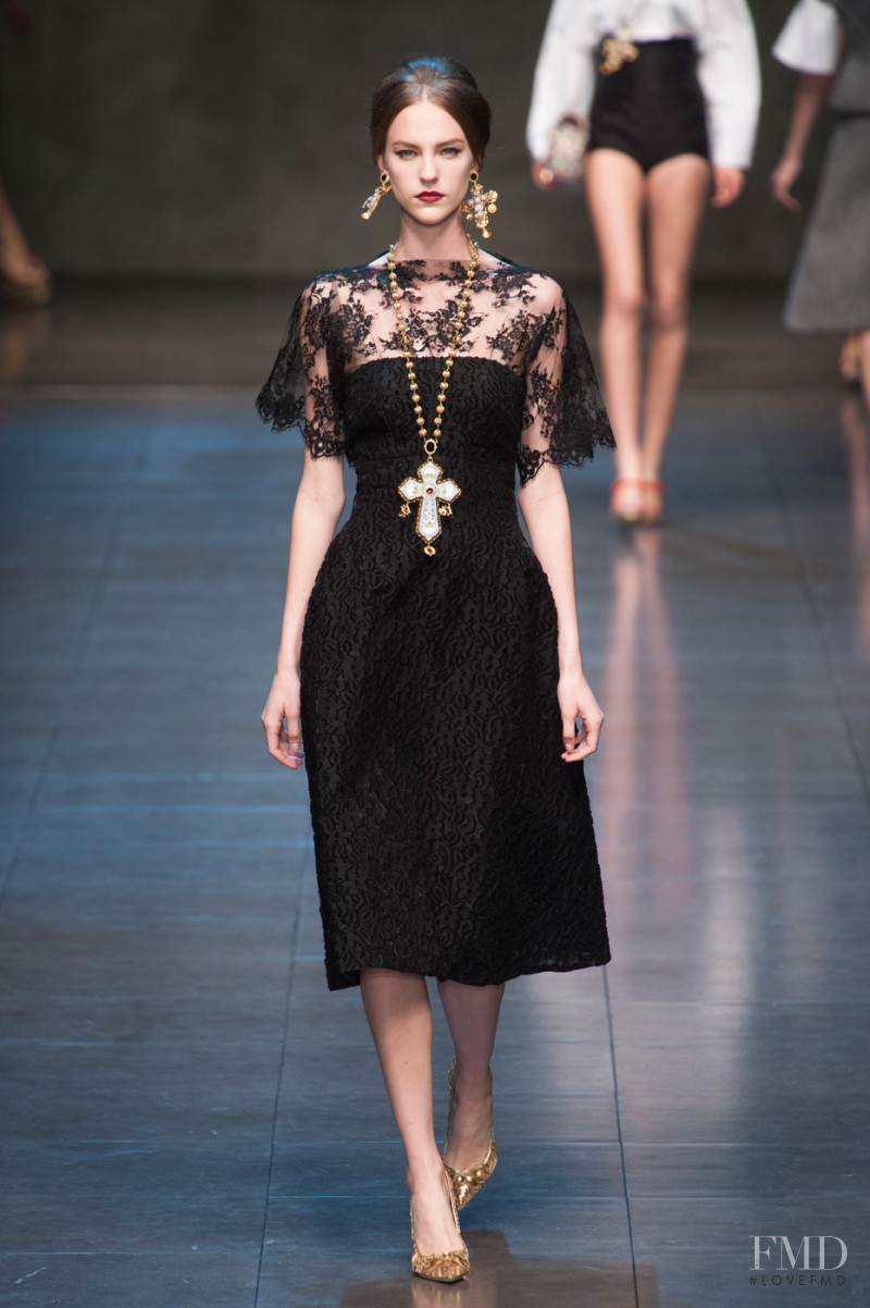 Nicole Pollard featured in  the Dolce & Gabbana fashion show for Autumn/Winter 2013