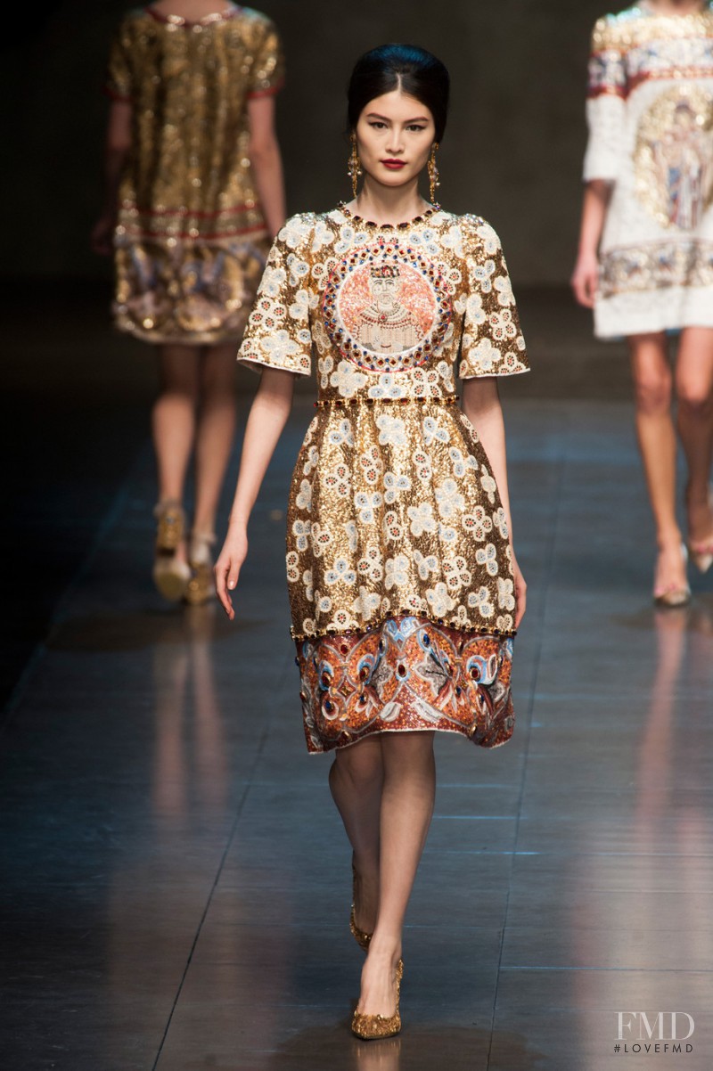 Sui He featured in  the Dolce & Gabbana fashion show for Autumn/Winter 2013