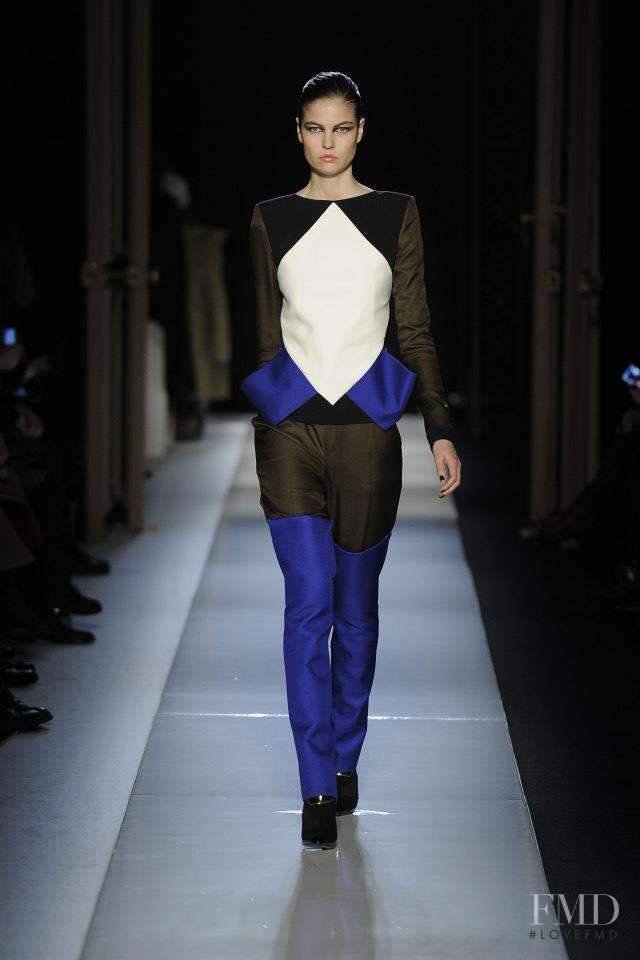 Lin Kjerulf featured in  the Roland Mouret fashion show for Autumn/Winter 2013