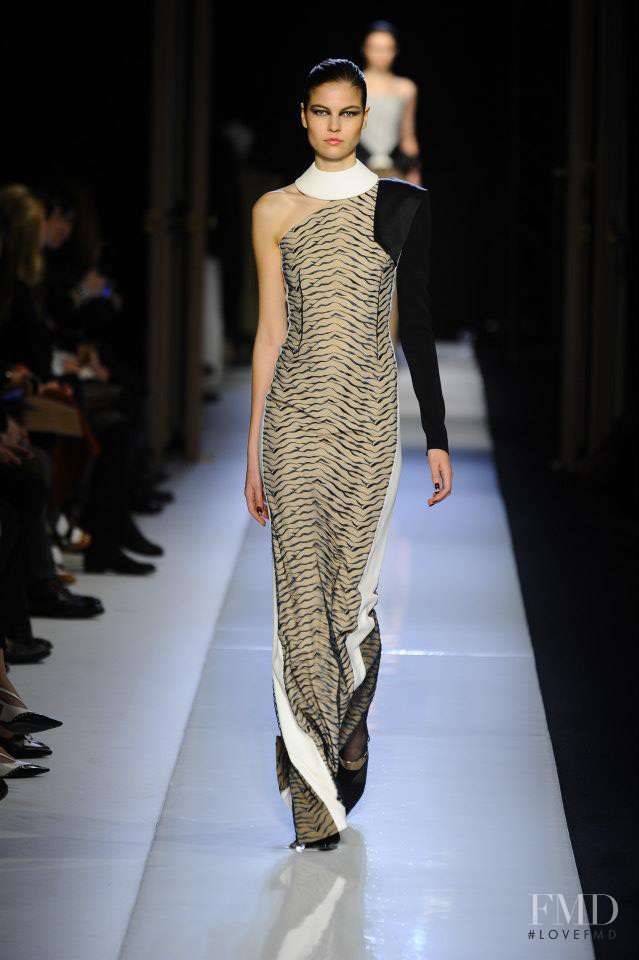 Lin Kjerulf featured in  the Roland Mouret fashion show for Autumn/Winter 2013
