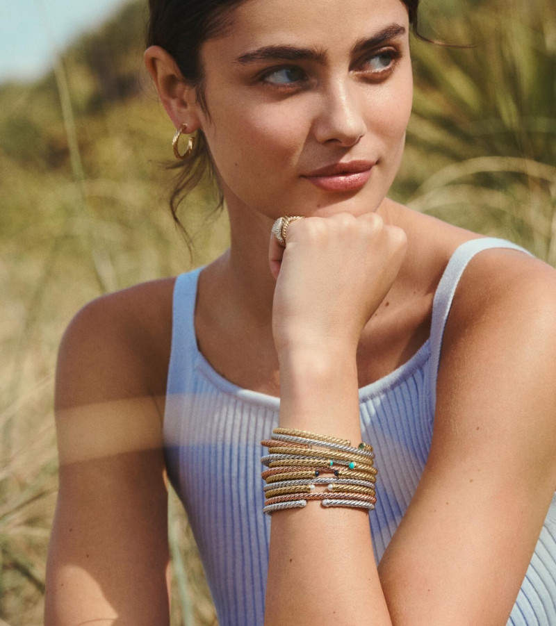 Taylor Hill featured in  the David Yurman advertisement for Spring/Summer 2023