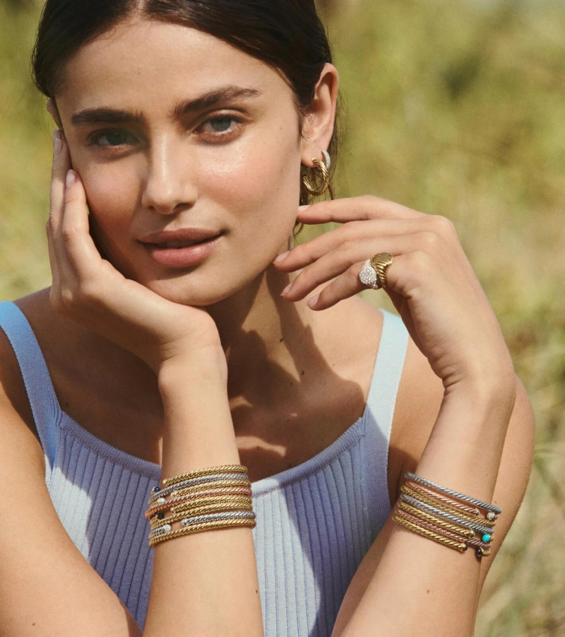 Taylor Hill featured in  the David Yurman advertisement for Spring/Summer 2023