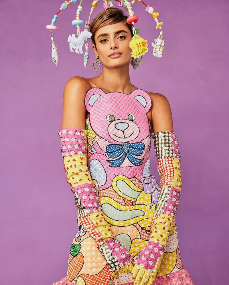 Taylor Hill featured in  the Moschino lookbook for Spring/Summer 2022