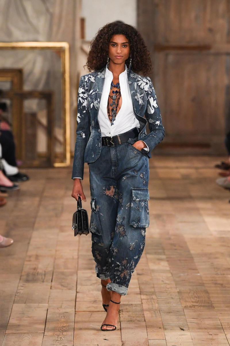 Imaan Hammam featured in  the Ralph Lauren fashion show for Spring/Summer 2024