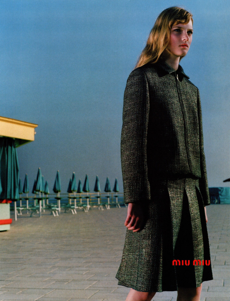 Sara Daykin featured in  the Miu Miu advertisement for Autumn/Winter 1998