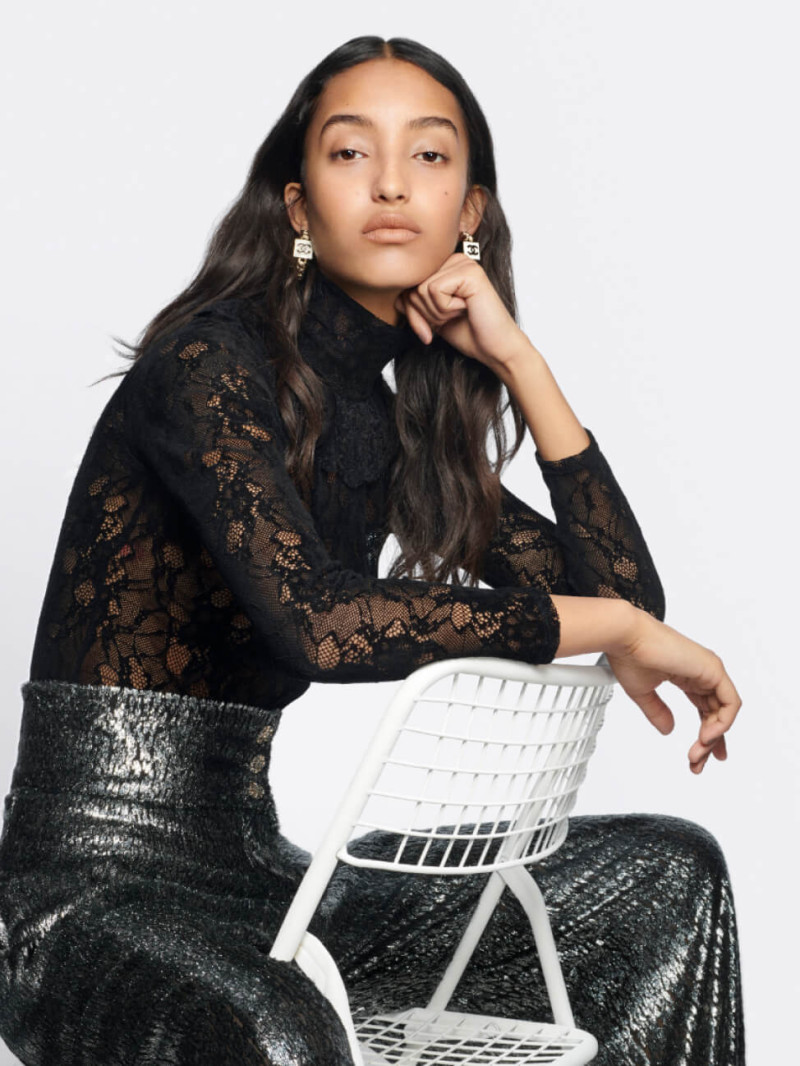 Mona Tougaard featured in  the Chanel Beauty Rouge Allure Velvet advertisement for Spring/Summer 2023
