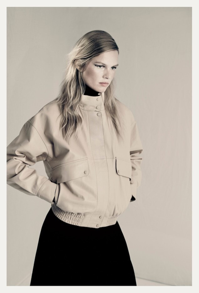 Anna Ewers featured in  the Massimo Dutti The New Icon Pieces  lookbook for Autumn/Winter 2022