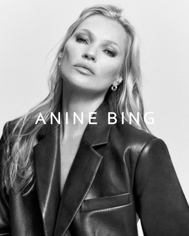 Kate Moss featured in  the Anine Bing advertisement for Autumn/Winter 2023